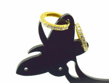 22k Earrings Solid Gold Diamond cut Hoop Earring with Stones mf - Royal Dubai Jewellers