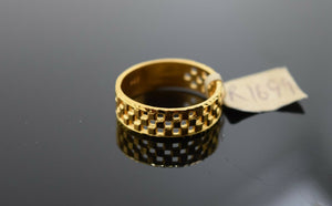 22k Ring Solid Gold Ring Ladies Jewelry Modern Filigree Design Band R1699 - Royal Dubai Jewellers