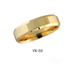 18k Solid Gold Elegant Ladies Modern Shinny Finish Flat Band 6MM Ring VK52v - Royal Dubai Jewellers