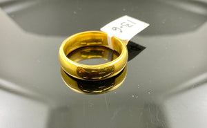 22k Ring Solid Gold Men Plain Band Comfort fit 6mm R2784 - Royal Dubai Jewellers