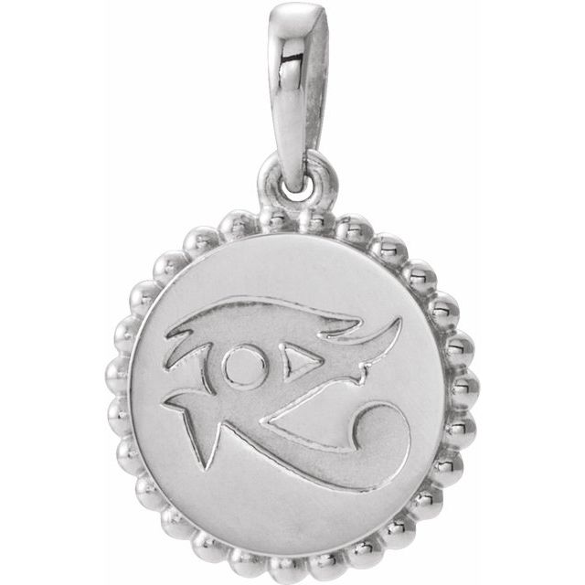 14K White Eye of Horus Pendant Item 86872PW - Royal Dubai Jewellers
