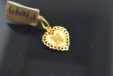 22k Pendant Solid Gold Elegant Letter N Heart Shape Design P1049 - Royal Dubai Jewellers