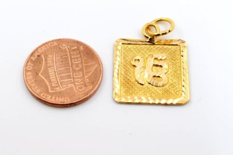 22k 22ct Solid GOLD SIKHI RELIGIOUS ONKAR PENDANT Design p1054 ns - Royal Dubai Jewellers