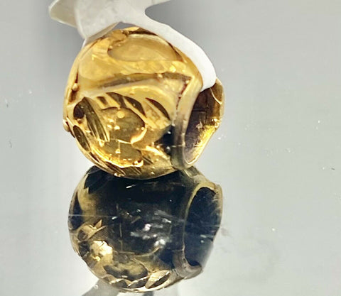 22k Pendant Solid Gold ELEGANT Simple Charm Heart Design Bead Insert P2202 - Royal Dubai Jewellers