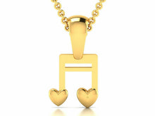22k Solid Yellow Gold Ladies Jewelry Elegant Music Note Pendant CGP29 - Royal Dubai Jewellers