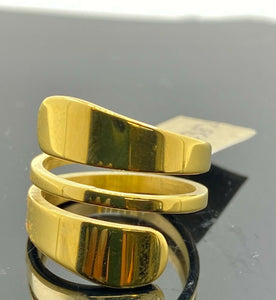22k Ring Solid Gold ELEGANT Modern High Polished Twist Ladies Band r2382z - Royal Dubai Jewellers