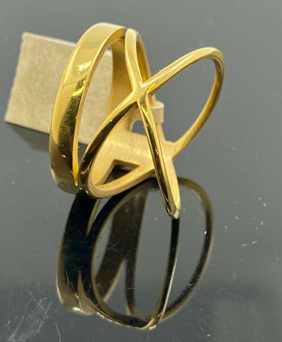 Solid Gold Ladies Ring Elegant Geometric Modern Design SM33 - Royal Dubai Jewellers