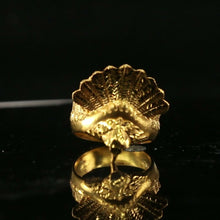 22k Ring Solid Gold ELEGANT Charm Peacock Band SIZE 10.25 "RESIZABLE" r2102 - Royal Dubai Jewellers