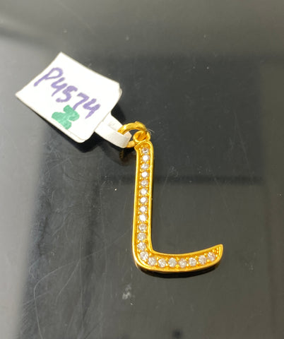 22K Solid Gold Letter L Pendant P4574z - Royal Dubai Jewellers