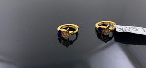 21K Solid Gold Tiny Enamel Hoops E11460 - Royal Dubai Jewellers