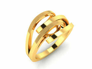 22k Ring Solid Yellow Gold Ladies Jewelry Modern Inter Weave Pattern Band CGR25 - Royal Dubai Jewellers