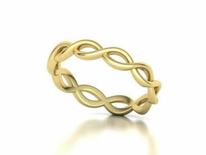 14k Ring Solid Yellow Gold Ladies Jewelry Elegant Simple Weave Band CGR69 - Royal Dubai Jewellers