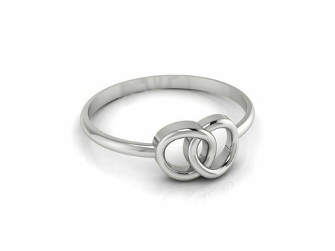 18k Solid White Gold Ladies Jewelry Modern Band with Infinity Design CGR59W - Royal Dubai Jewellers