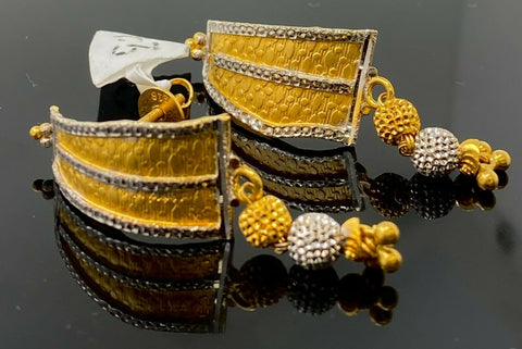 22k Necklace Set Beautiful Solid Gold Ladies Jewelry Two Tone Design CS296 - Royal Dubai Jewellers