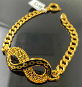22k Solid Gold Elegant Ladies Infinity Logo Bracelet B853 - Royal Dubai Jewellers