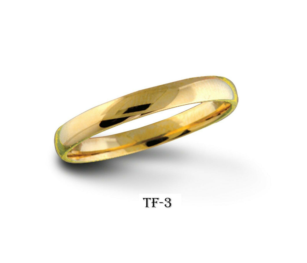 18k Solid Gold Elegant Ladies Modern Shinny Finished Flat Band Ring TF-3v - Royal Dubai Jewellers