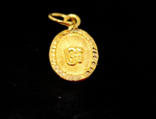 22k 22ct Solid Gold Hindu RELIGIOUS OM Pendant Charm Locket Diamond Cut p970 ns - Royal Dubai Jewellers