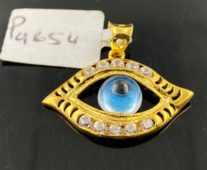 22K Solid Gold Evil Eye Pendant p4654 - Royal Dubai Jewellers