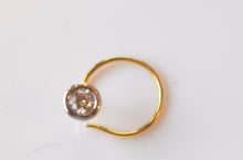 Authentic 18K Yellow Gold Nose Ring Round-Cut-Diamond VS2 n107 - Royal Dubai Jewellers