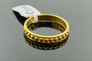 22k Ring Solid Gold ELEGANT Charm Channel Ball Band SIZE 10.7 "RESIZABLE" r2393 - Royal Dubai Jewellers