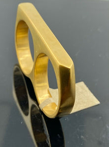 22k Ring Solid Gold ELEGANT Simple Double Finger Ladies Band r2405 - Royal Dubai Jewellers