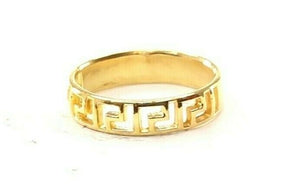 22k Ring Solid Gold Elegant Italian Pattern Design Ladies Ring Size R2078 mon - Royal Dubai Jewellers