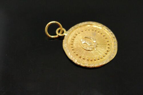 22k Pendant Solid Gold SIKH RELIGIOUS KHANDA ONKAR Pendant Diamond Cut p982 ns - Royal Dubai Jewellers