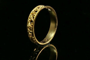 22k Ring Solid Gold ELEGANT Charm Ladies Band SIZE 11.5 "RESIZABLE" r2567mon - Royal Dubai Jewellers