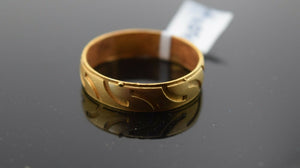 22k Ring Solid Gold ELEGANT Charm Simple Men Band SIZE 10.5 "RESIZABLE" r2354 - Royal Dubai Jewellers