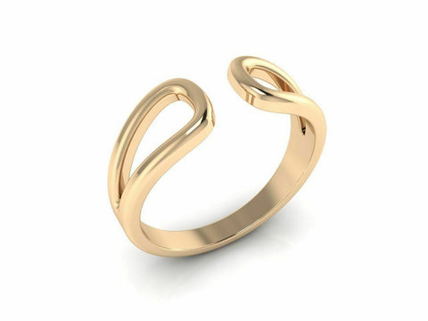22k Ring Solid Yellow Gold Ladies Jewelry Modern Double Loop Design CGR71 - Royal Dubai Jewellers