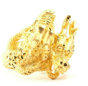 22k Ring Solid Gold ELEGANT Charm Men Luck Dragon Ring SIZE 9 "RESIZABLE" r2190 - Royal Dubai Jewellers