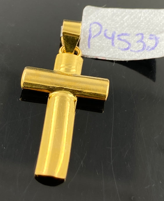 22K Solid Gold Cross Pendant P4532z - Royal Dubai Jewellers
