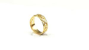 22k Ring Solid Gold ELEGANT Charm Ladies Band SIZE 7.75 "RESIZABLE" r2584mon - Royal Dubai Jewellers