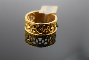 22k Ring Solid Gold Ring Ladies Jewelry Modern Filigree Design Band R3090 - Royal Dubai Jewellers
