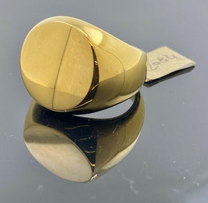 22k Ring Solid Gold ELEGANT Plain High Polish Signet Men Band r2084zz - Royal Dubai Jewellers