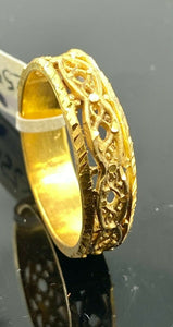 22k Ring Solid Gold ELEGANT Unique Filigree Ladies Band r2552 - Royal Dubai Jewellers