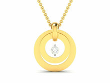 22k Solid Yellow Gold Ladies Jewelry Elegant Double Ring Pendant CGP25 - Royal Dubai Jewellers