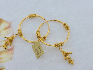 22K Solid Gold Designer Hoops E22534 - Royal Dubai Jewellers