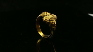 22k Ring Solid Gold ELEGANT Charm Men Cross Band SIZE 11.5 "RESIZABLE" r2381 - Royal Dubai Jewellers