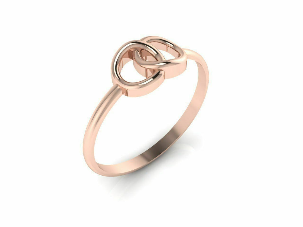 18k Solid Rose Gold Ladies Jewelry Modern Band with Infinity Design CGR59R - Royal Dubai Jewellers