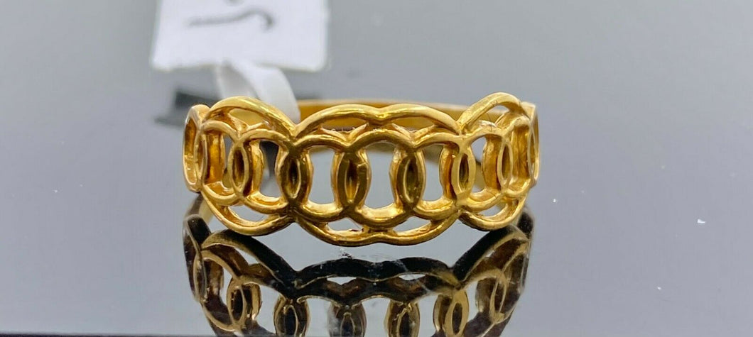 22k Ring Solid Gold ELEGANT Charm Multi Rings Band SIZE 7.5 