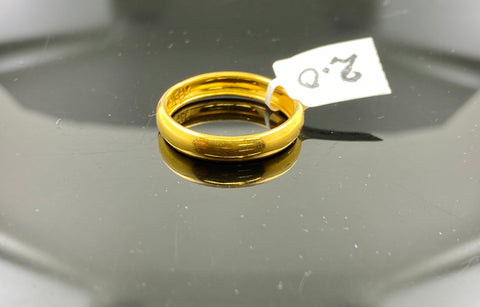 22k Ring Solid Gold Unisex Plain Band 4mm R2813 - Royal Dubai Jewellers
