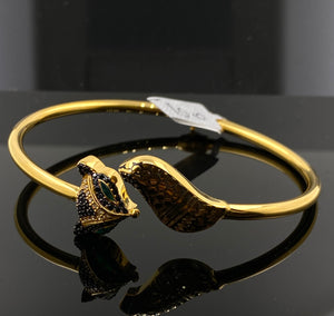 22K Solid Gold Bangle With Fox Open Cuff Style B7344 - Royal Dubai Jewellers
