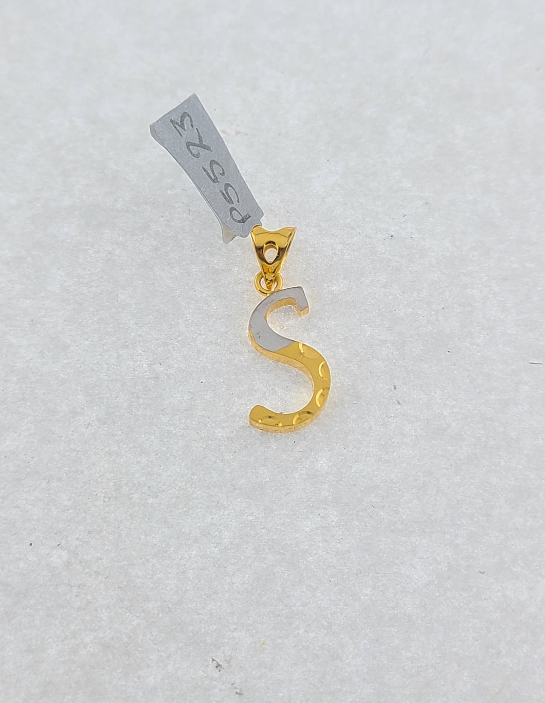 22K Solid Gold Letter S Pendant P5523 - Royal Dubai Jewellers