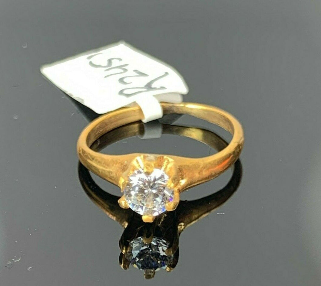 22k Ring Solid Gold ELEGANT Charm Mens Solitaire Band SIZE 4 