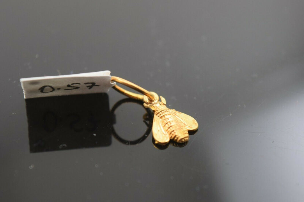 22k Pendant Solid Gold ELEGANT Simple Diamond Cut Beetle Pendant P2199z mon - Royal Dubai Jewellers