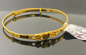 22k Solid Gold kids Designer Adjustable diamond Cut Adjustable Heart Shape Bangle CB1272z - Royal Dubai Jewellers