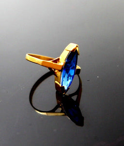 22k 22ct Solid Gold BEAUTIFUL BABY Ring Blue Stone SIZE 0.9 "RESIZABLE" r1229 - Royal Dubai Jewellers