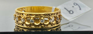 22k Ring Solid Gold ELEGANT Charm Ladies Band SIZE 7.85 "RESIZABLE" r2921mon - Royal Dubai Jewellers