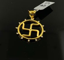 22K Solid Gold Swastik Pendant P4304 - Royal Dubai Jewellers